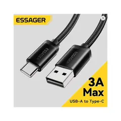 GENERICO - Cable de Carga Rápida 3A USB a USB-C 1m