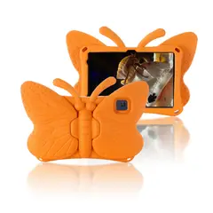 GENERICO - Funda para iPad 9na Gen 102 de Goma Mariposa Naranja