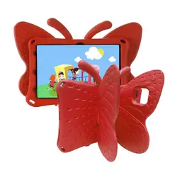 GENERICO - Funda para iPad 8va Gen 102 de Goma Mariposa Roja