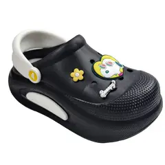 SNOOPY - Sandalias Mujer Clog Casual Negro