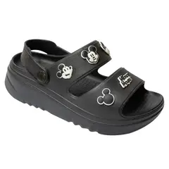 MICKEY MOUSE - Sandalias Mujer Playera Plataforma Negro