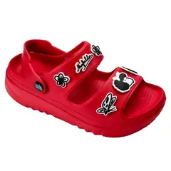 MAFALDA - Sandalias Mujer Playera Plataforma Rojo