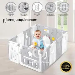 BABY - Corral Interactivo Plegable con Alfombra «LULI» Gray
