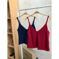 GENERICO - Top Lentejuelas Color Vino Estación 108