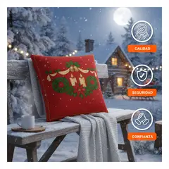 SKYBLOO - Funda Protectora para Cojin Navideno de Velas de Color Rojo