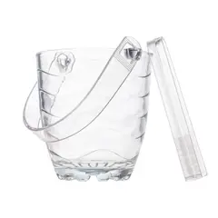 INSPIRA MARKET - Hielera de vidrio transparente con pinza y agarradera Ondas