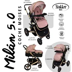 STOKKER BABY - Coche Moises Milan con Mango de Cuerina
