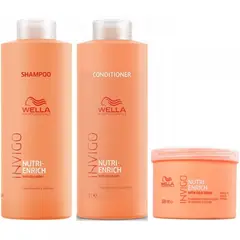 WELLA - INVIGO NUTRIENRICH Trio Shampoo 1L + Conditioner 1L+ Mask 500 ml