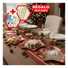 RYBIU IMPORT - Bandeja Elegante de Estrella en Rojo Y+Papel de Regalo