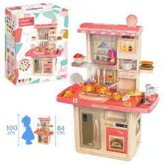 PEQUEÑAS TRAVESURAS - Juego Cocina Rosada para Niñas con Sonidos 84 cm +36 Accesorios