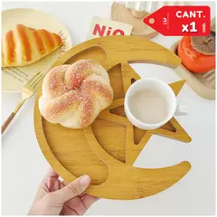 INSPIRA MARKET - Bandeja para Alimentos Decorativa Bambu Estrella