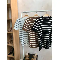 GENERICO - Polo a Rayas Gris con Blanco Estacion 108