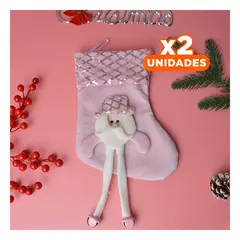 RYBIU IMPORT - Pack2 Adorno Navideno de Bota en Rosa Y+Regalo Stickers