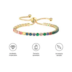 S&T - Pulsera Ajustable Mujer BYC-06 Circonia Colorida 3mm