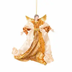PANORAMA HOGAR - Angel Para Colgar Dorado 35cm de Poliresina