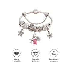 S&T - Pulsera Charms de Viaje Estilo Europeo Plateada