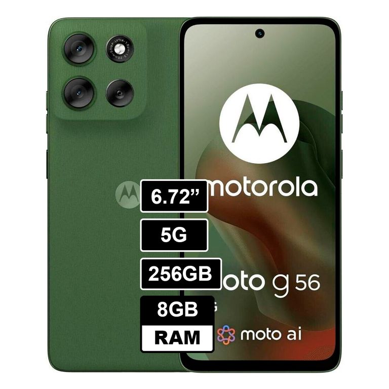 Celular G56 5G 8GB RAM 256GB cámara principal 50MP + 8MP frontal 32MP Verde