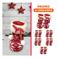 SKYBLOO - Pack6 Adorno con Flores Navideñas de Decorativo en Rojo