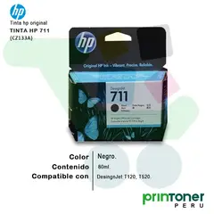 HP - TINTA 711 CZ133A NEGRO 80ML. T120 T520