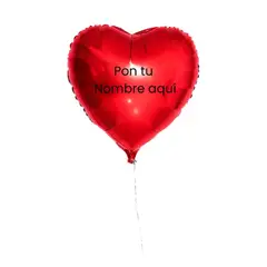 GENERICO - 1 Globo Corazón Rojo Personalizado con Helio