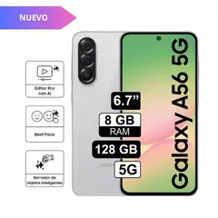 SAMSUNG - Celular Galaxy A56 5G 256GB 8GB RAM Blanco