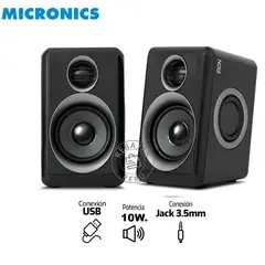 MICRONICS - Parlante 2.0 Warrior S314 USB 3.5mm 10W RMS Negro