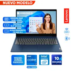 LENOVO - Laptop IDEPAD SLIM 3, Core i7 13620H, 16GB DDR5, 1TB SSD, 15.3 WUXGA IPS