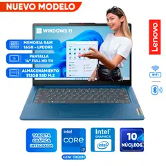 LENOVO - Laptop IdeaPad Slim 3, Core i7-13620H, 16GB LPDDR5, 512GB SSD, 14 FULL HD TN