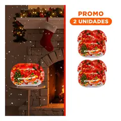 GENERICO - Pack2 Charola Diseño de Trineos con Regalos de Rojo