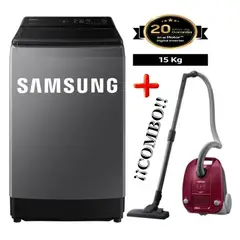 SAMSUNG - Lavadora Ecobubble 15Kg Gris WA15CG5441BDPE