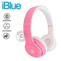 IBLUE - Audífono Bluetooth Scream S019 Micrófono FM MicroSD Rosa