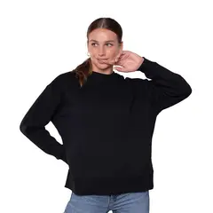 LENGA - Chompa Mujer Cuello Redondo Básico - Rayen Negro