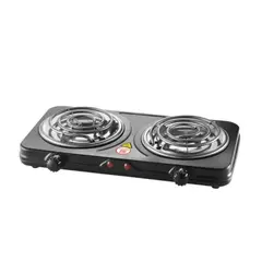 GENERICO - Cocina Electrica Aspiral 2 Hornillas Mesa Portatil Moderna Negro RAF