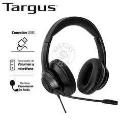 TARGUS - Audífono B2B AEH102TT USB Estéreo Over-Ear Negro Con Micrófono