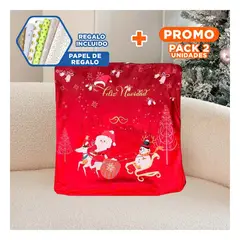 GENERICO - Pack2 Funda Cojin Lavable Santa con Trineo Y+Papel de Regalo