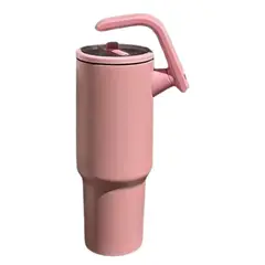 GENERICO - Termo-Taza Toma todo antiderrame con Asa giratoria ROSA 1.2 lt Acero Inoxidable