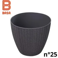 BASA - MACETA TEJIDA PETUNIA NRO 25 Negro -