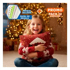 GENERICO - Pack12 Funda de Almohada en Rojo Y+Papel de Regalo