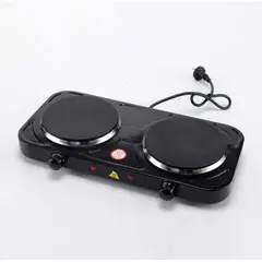 GENERICO - Cocina Electrica 2 Hornillas de Mesa Portatil Moderna en Negro