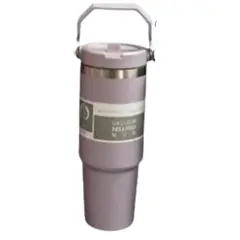 GENERICO - Toma todo termo con asa LIla 900 ml Acero Inoxidable