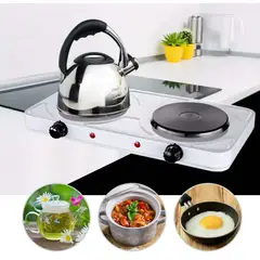 GENERICO - Cocina Electrica Portatil de Mesa 2 Hornillas RAF 2000W