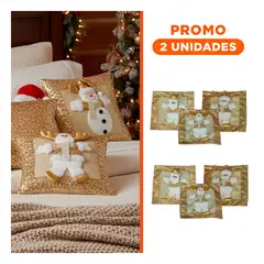 GENERICO - Pack2 Cubierta de 40x40cm de Almohada con Diseños en Dorado