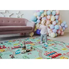 GENERICO - Piso Plegable De Goma Para Niños Y Bbs - Reversible - 2x18m UNISEX