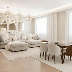 GENERICO - Combo Moli Seccional 240x160 cm + Banqueta Baúl + Comedor Rectangular con 6 Sillas – LMUEBLE