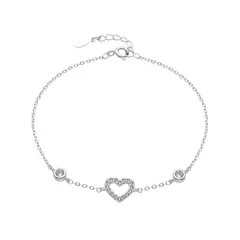 SANTORAL - Pulsera Corazón Punto de Luz - Plata