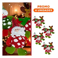 GENERICO - Pack4 Adorno Decorativo Munecos Rojo y Verde