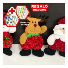 GENERICO - Adorno Brilloso y Festivo de Roj Blan Verd Y+Papel de Regalo