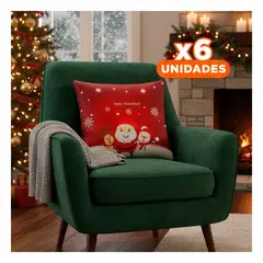 GENERICO - Pack6 Forro Moderno Cojin Snowman y Santa Y+Regalo Stickers