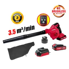 RANKOR - Sopladora Aspiradora Inalambrica RLAB2001 20V 35m3min 2Bat x 2Ah Brushless