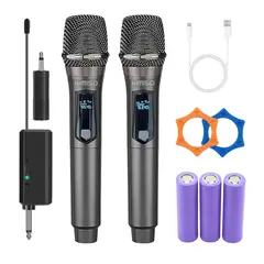 SEISA - Micrófono Inalámbrico KIMISO Karaoke Dual 2 en 1 Recargable para Eventos